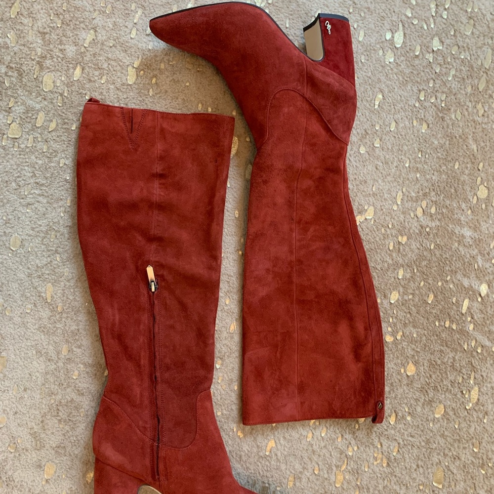 Sam Edelman Red Suede Tall Boots